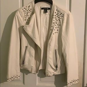 Forever21 White Leather Jacket